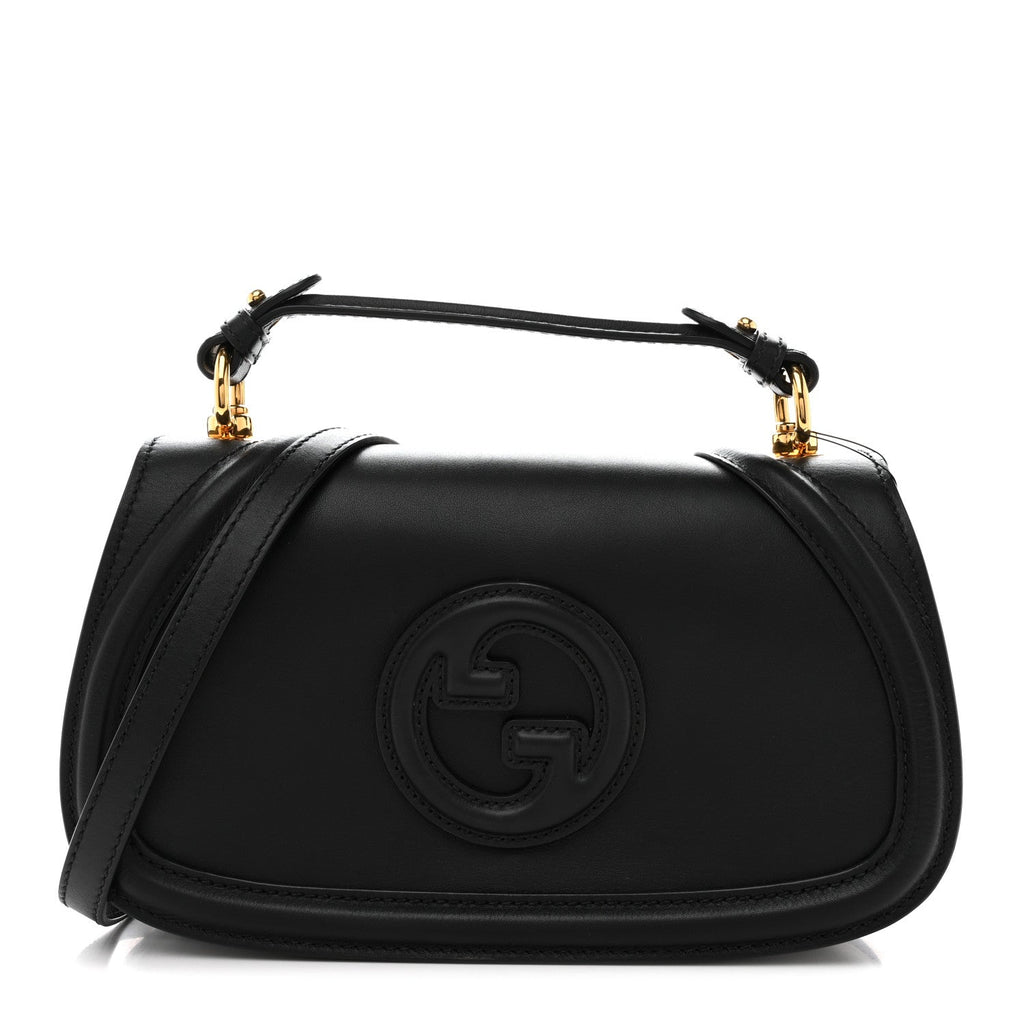 Gucci Arabella Calfskin Medium Blondie Top Handle Bag  Black