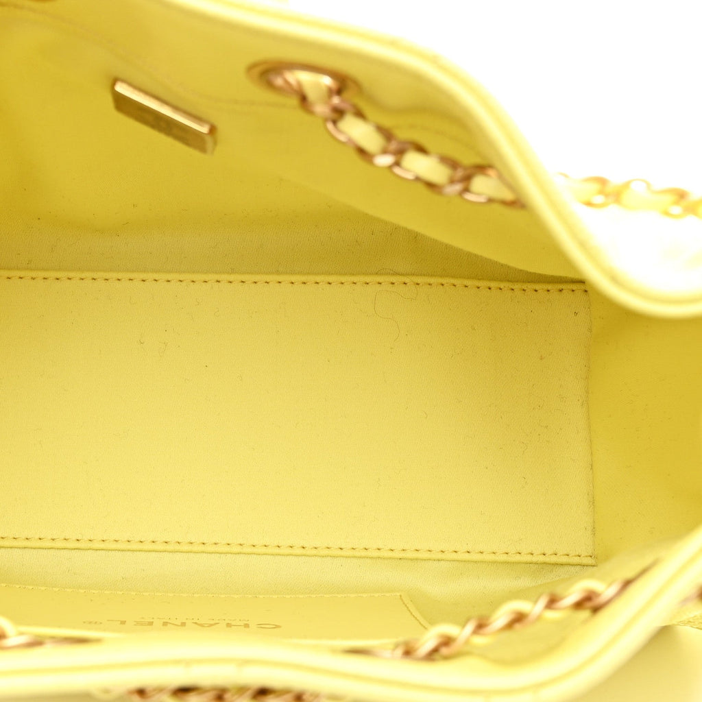Chanel Caviar Quilted Mini Chanel 25 Handbag Light Yellow