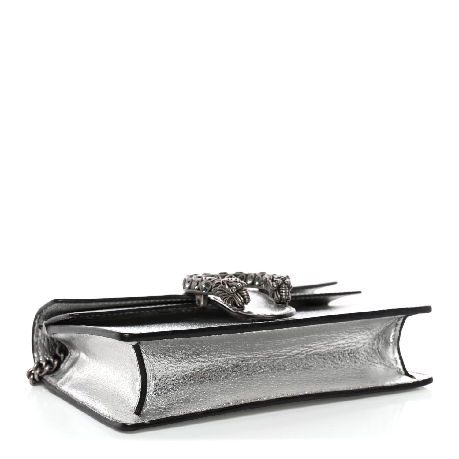 Gucci Metallic Calfskin Super Mini Dionysus Shoulder Bag Silver
