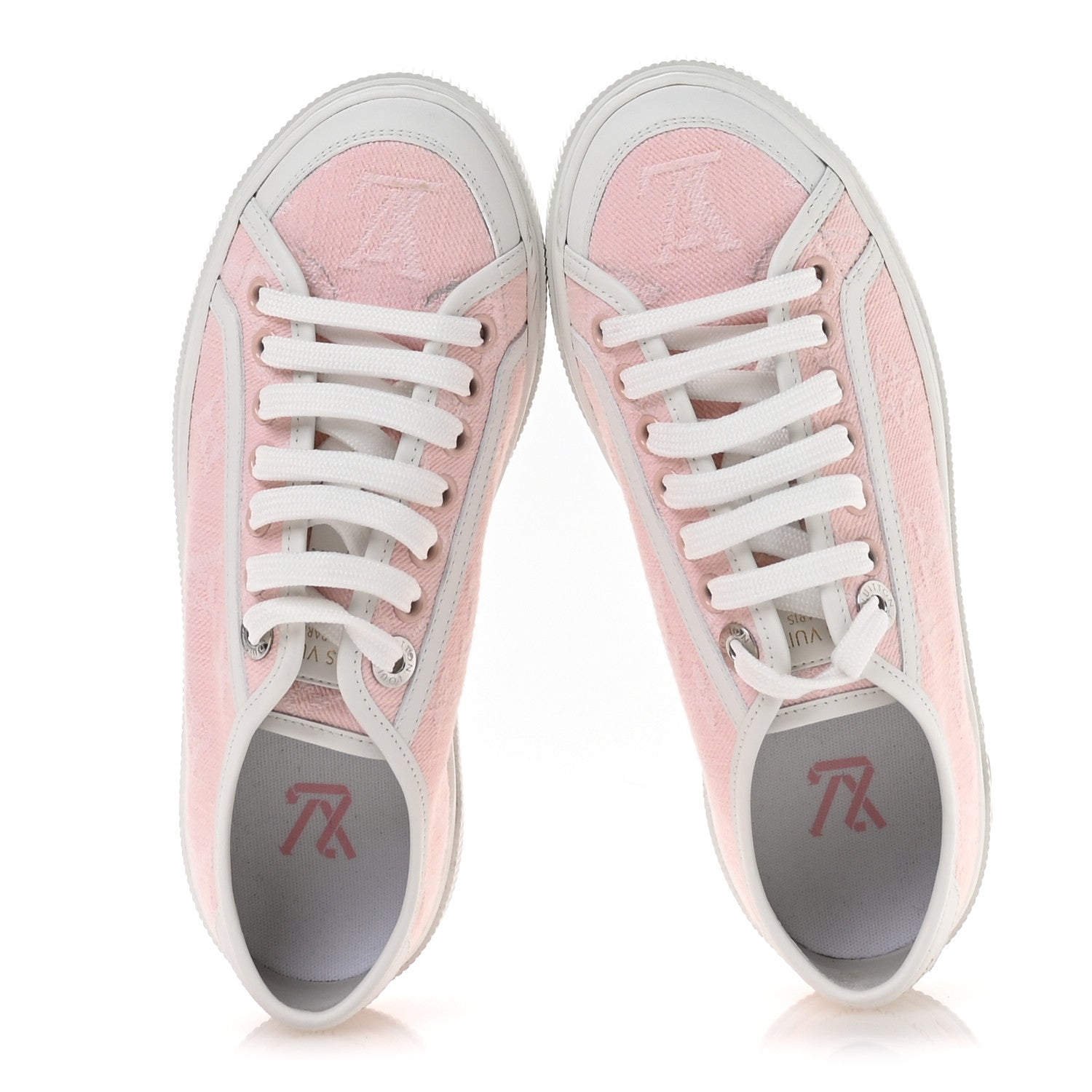 Louis Vuitton Denim Monogram Lagoon Sneakers 35 Pink