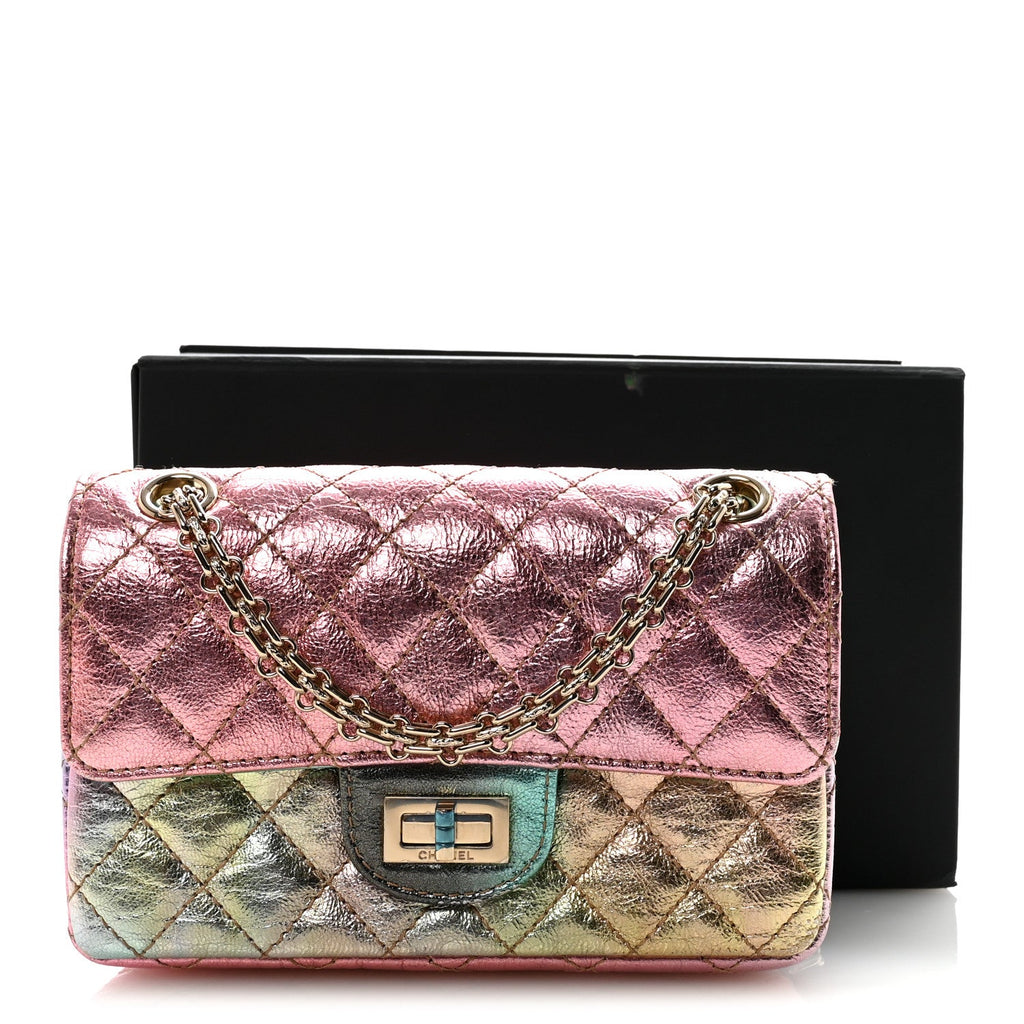 Chanel Metallic Goatskin Quilted Mini 2.55 Reissue Flap Multicolor