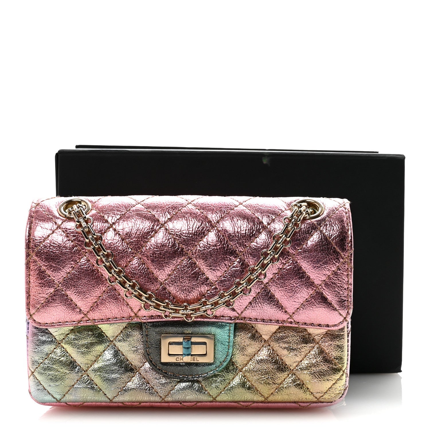 Chanel Metallic Goatskin Quilted Mini 2.55 Reissue Flap Multicolor