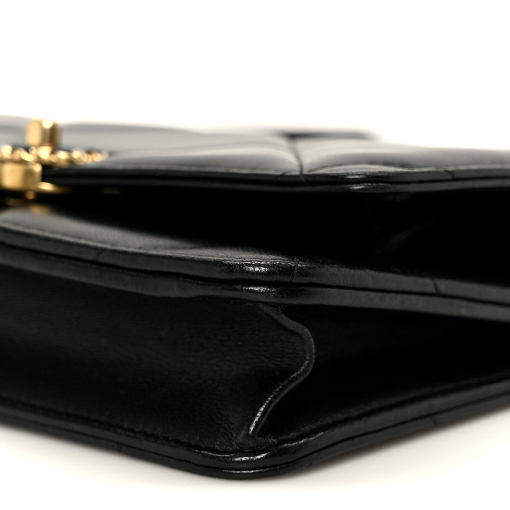Chanel Lambskin Quilted Chanel 19 Wallet On Chain WOC Black
