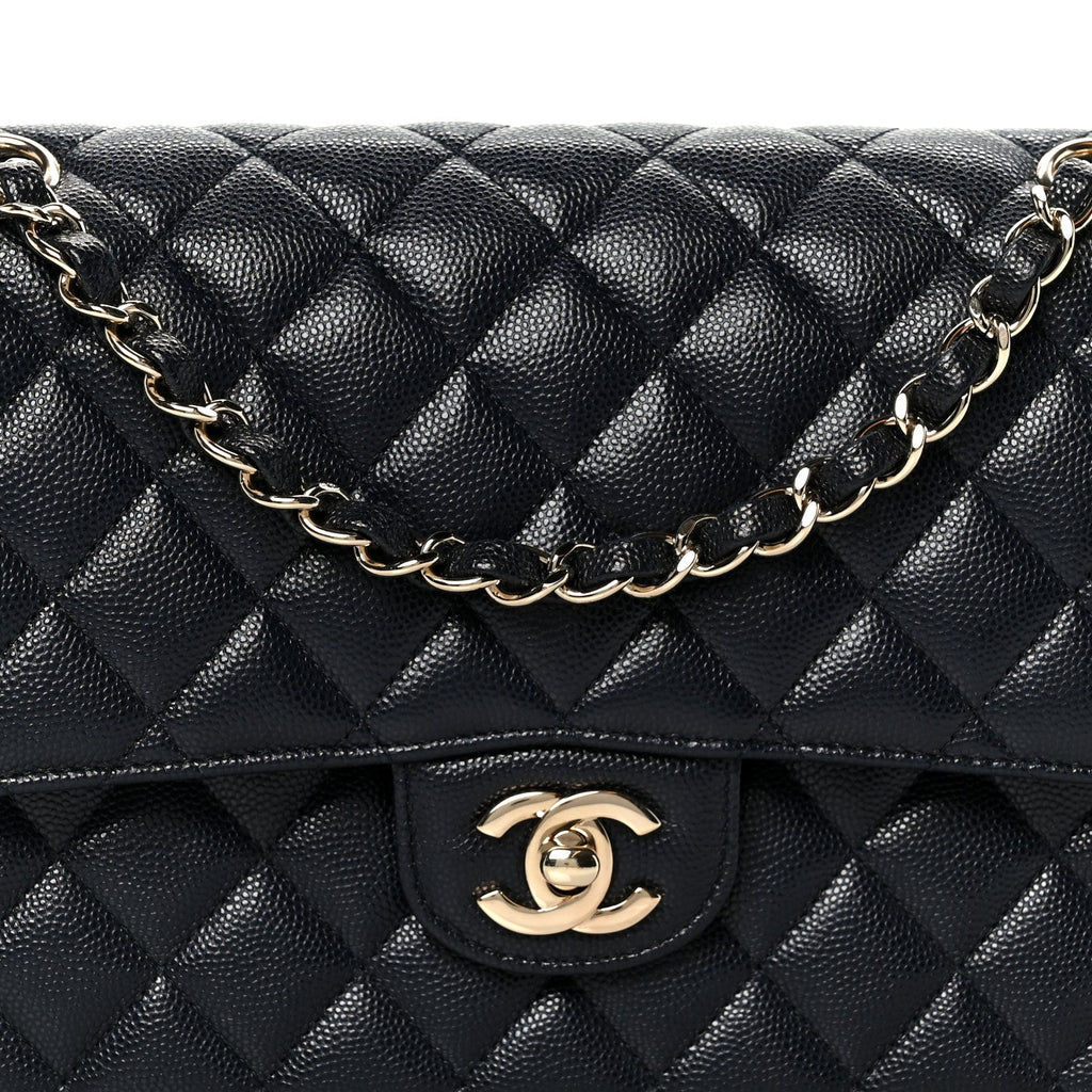 Chanel Caviar Quilted Medium Double Flap Navy