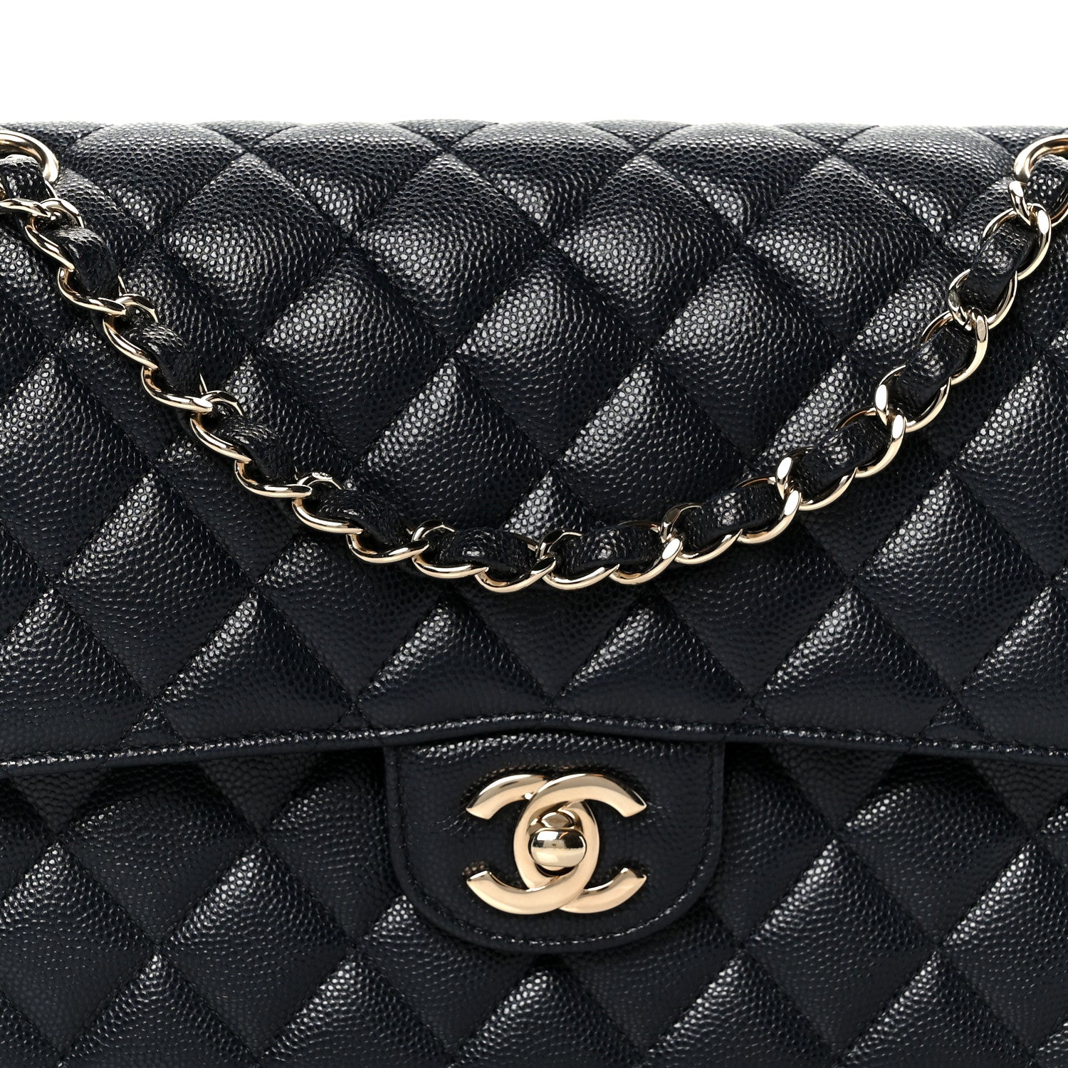 Chanel Caviar Quilted Medium Double Flap Navy