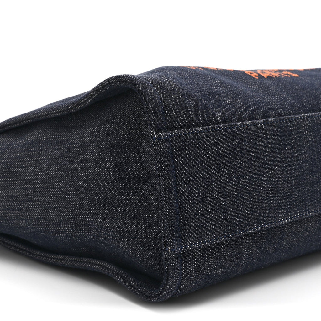 Chanel Denim Small Deauville Tote Blue Orange