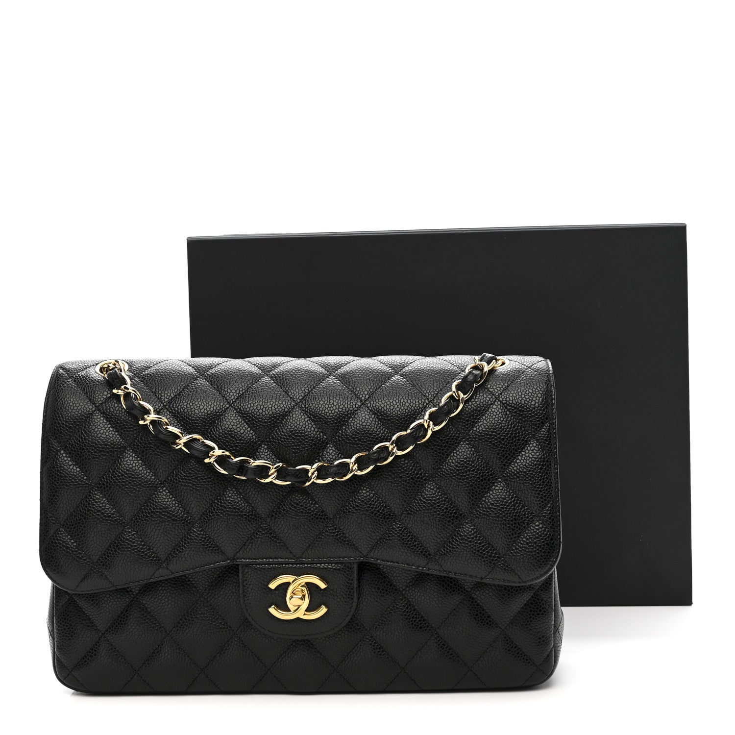 Chanel Caviar Quilted Jumbo Double Flap Black