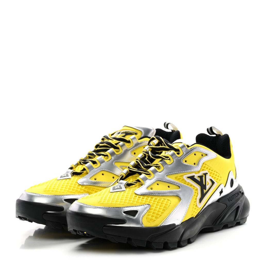 Louis Vuitton Metallic Calfskin Mesh Mens LV Runner Tatic Sneakers 8 Yellow