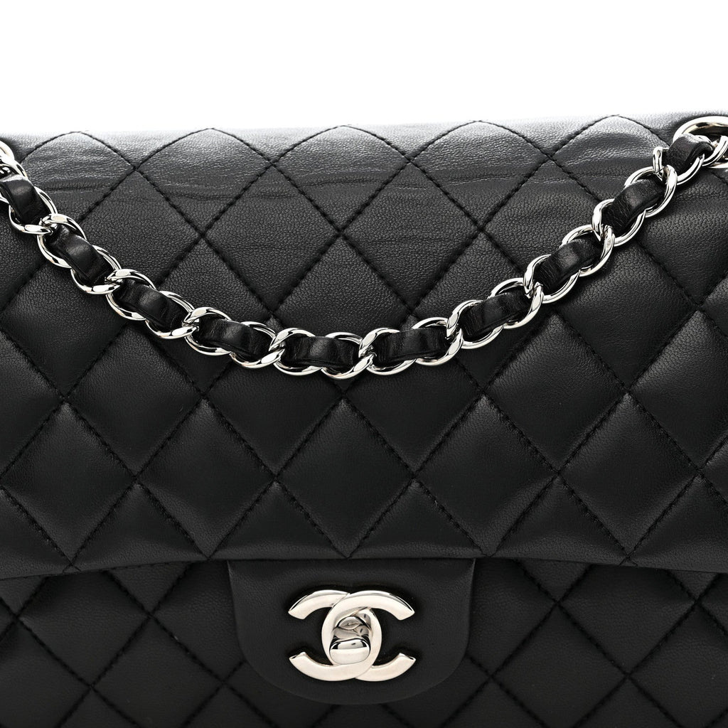 Chanel Lambskin Quilted Medium Double Flap Black