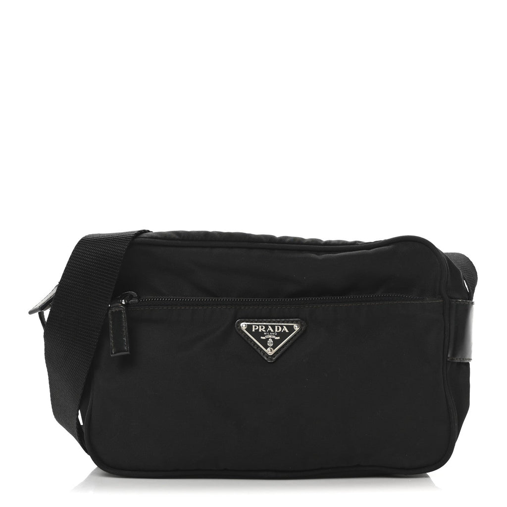 Prada Tessuto Nylon Triangle Shoulder Bag Black