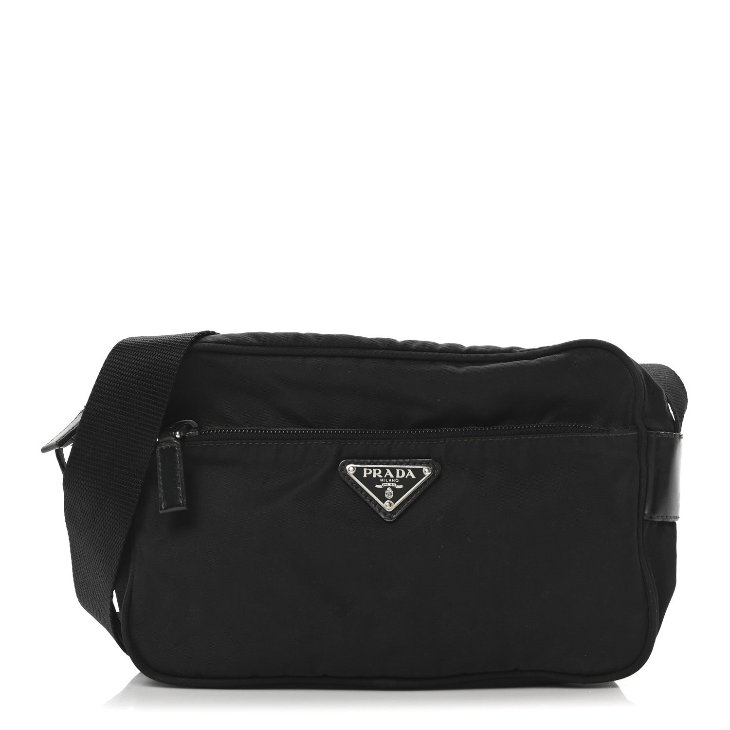 Prada Tessuto Nylon Triangle Shoulder Bag Black
