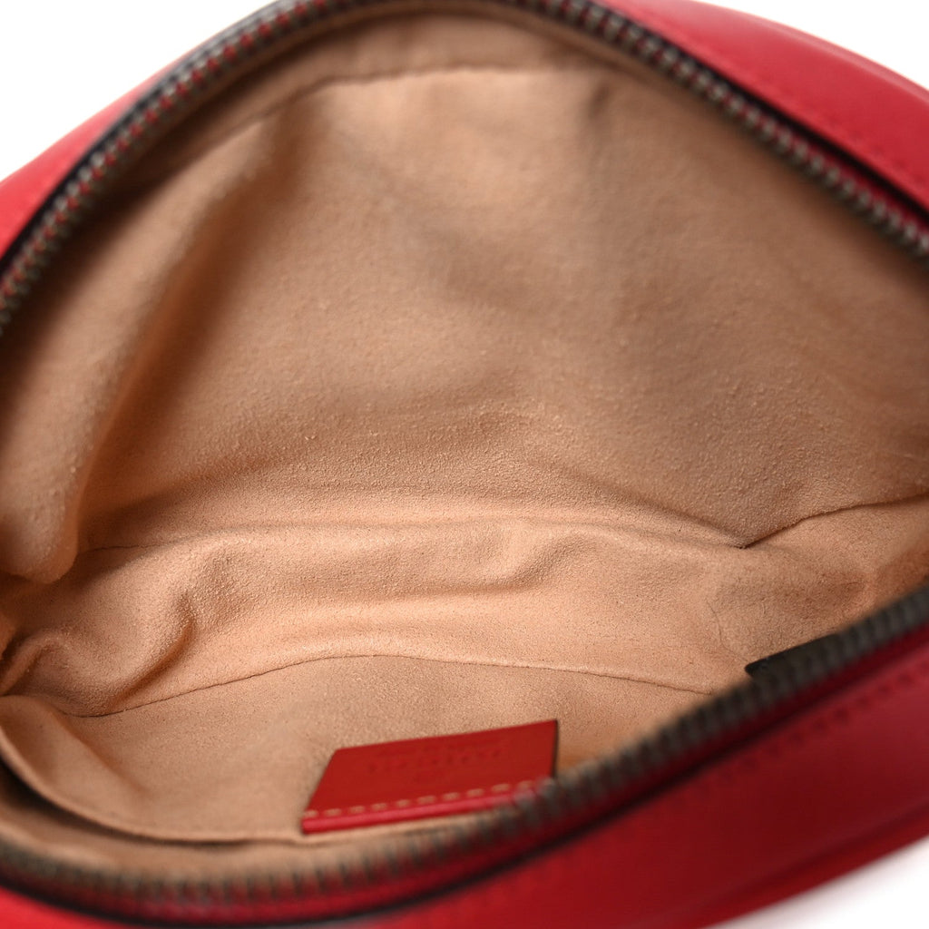 Gucci Calfskin Matelasse GG Marmont Belt Bag 105 42 Hibiscus Red