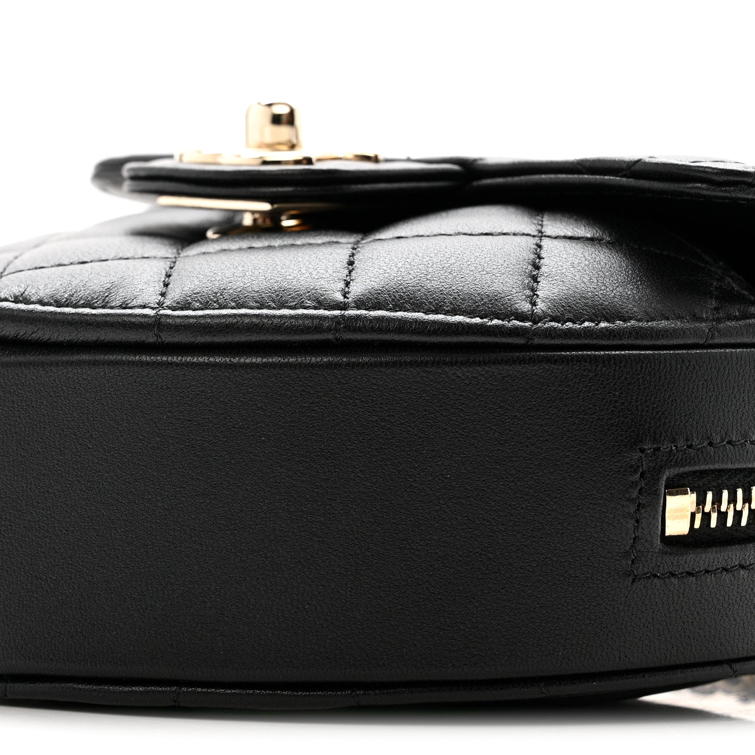 Chanel Lambskin Quilted CC In Love Heart Clutch With Chain Black