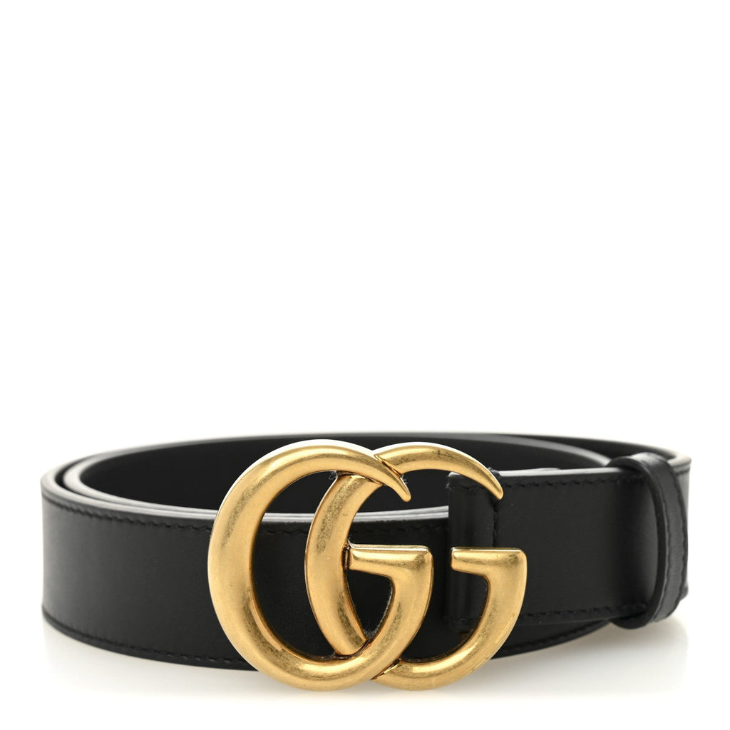 Gucci Calfskin Double G 30mm Belt 75 30 Black