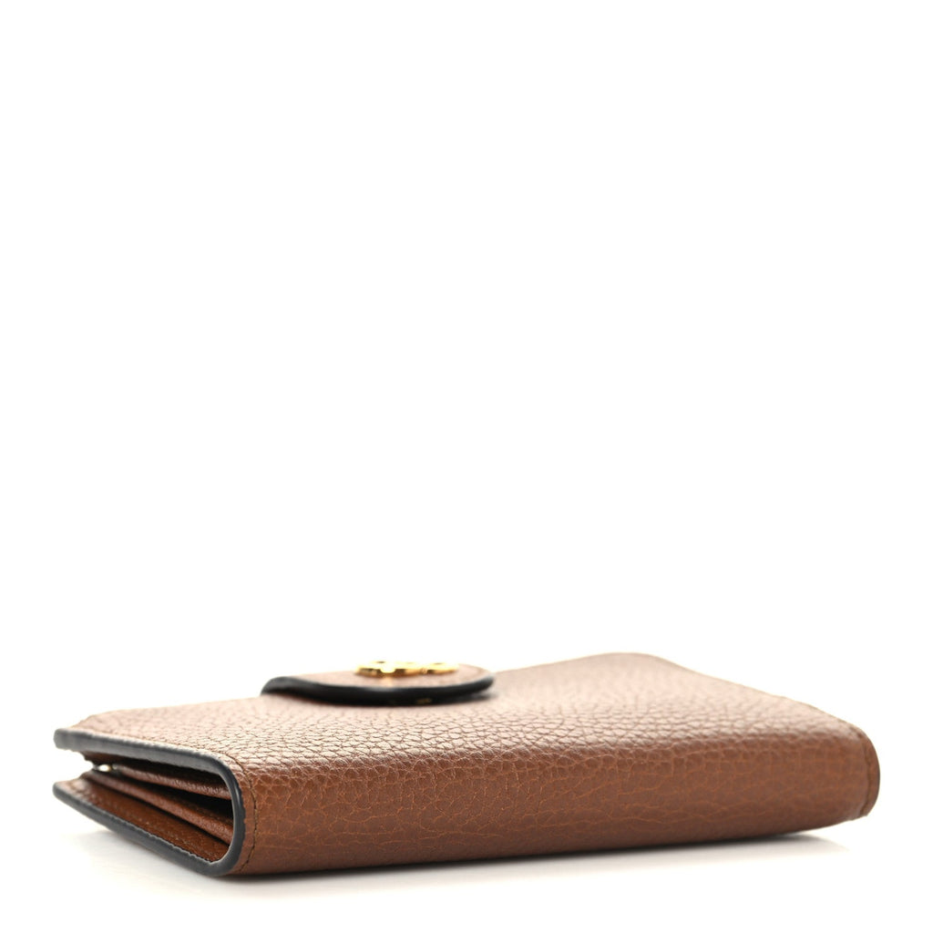 Gucci Piuma Calfskin Medium Bamboo Double G Wallet Cuir
