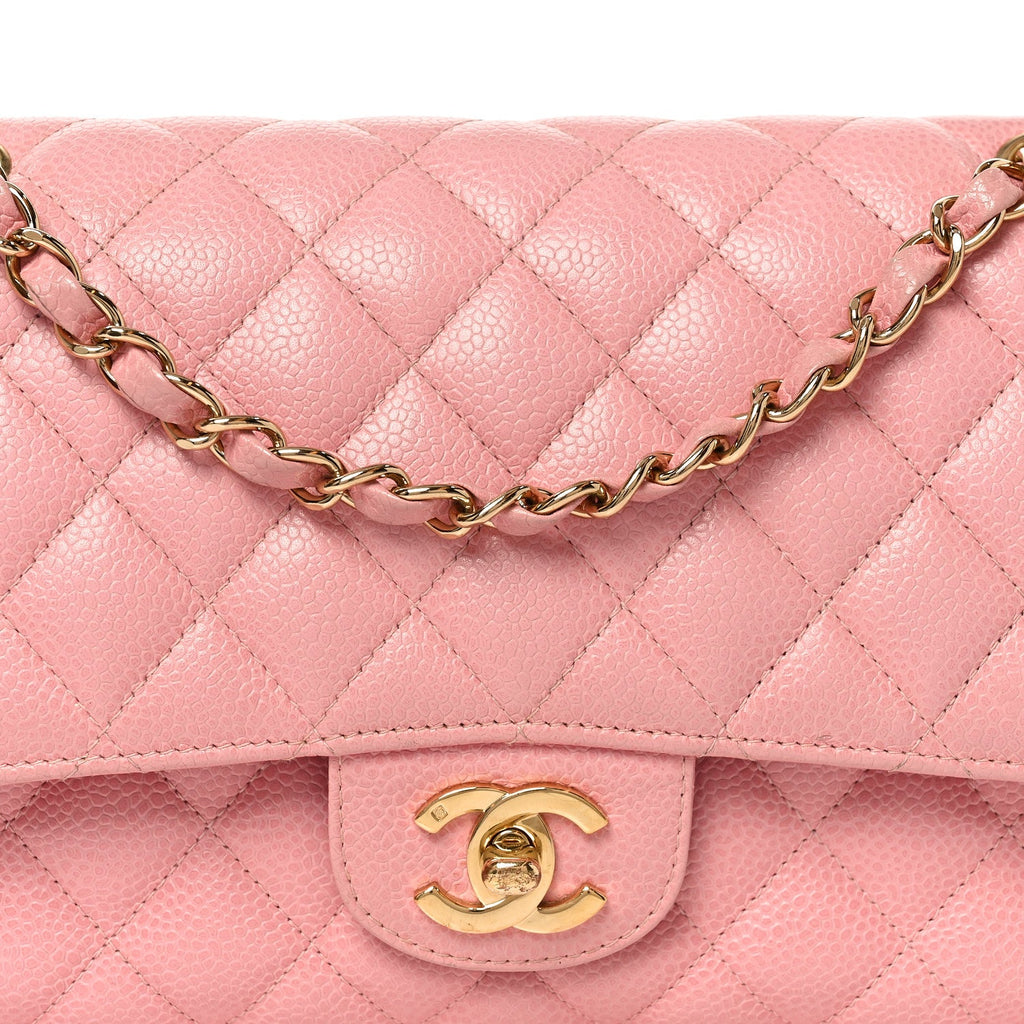 Chanel Caviar Quilted Medium Double Flap Pink
