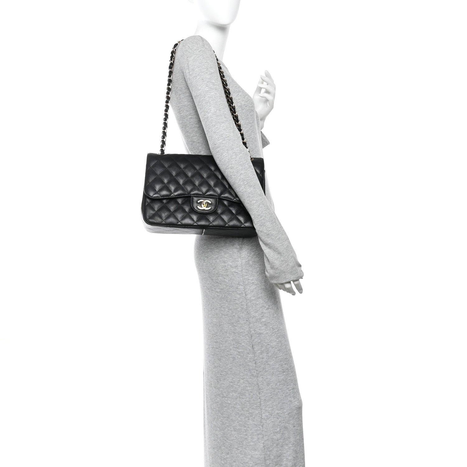Chanel Caviar Quilted Jumbo Double Flap Black