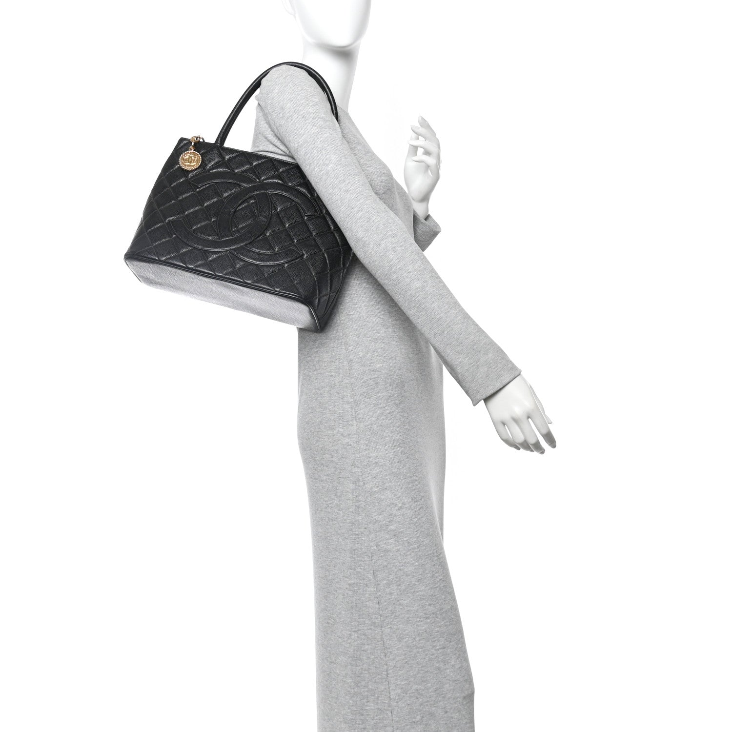Chanel Caviar Quilted Medallion Tote Black