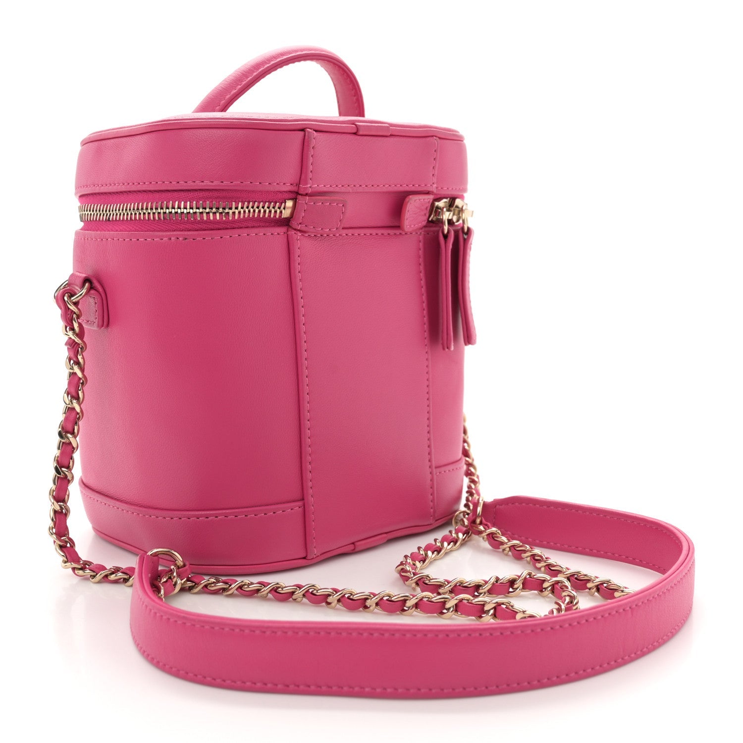 Chanel Lambskin Timeless Vanity Cosmetic Case Pink