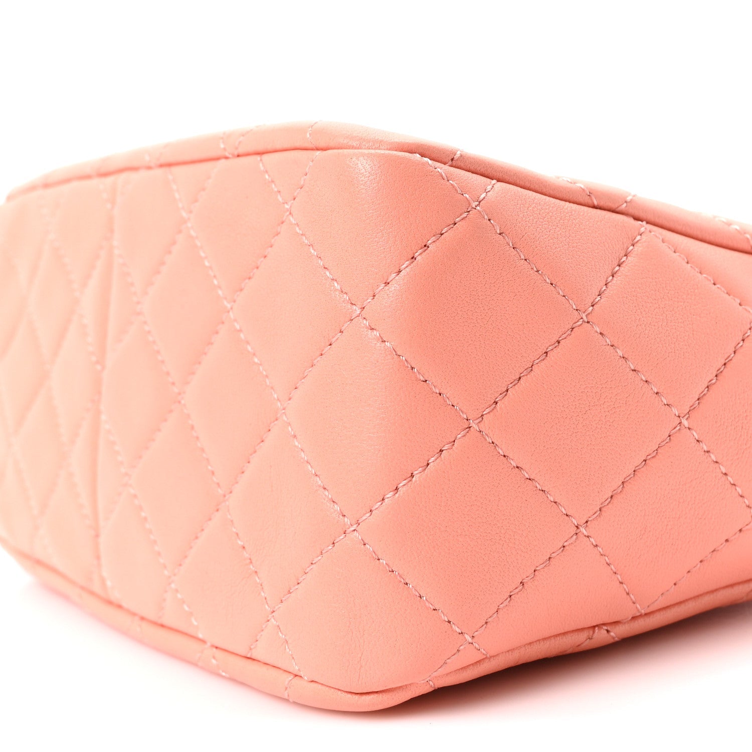 Chanel Lambskin Quilted Small Pearl Crush Hobo  Coral