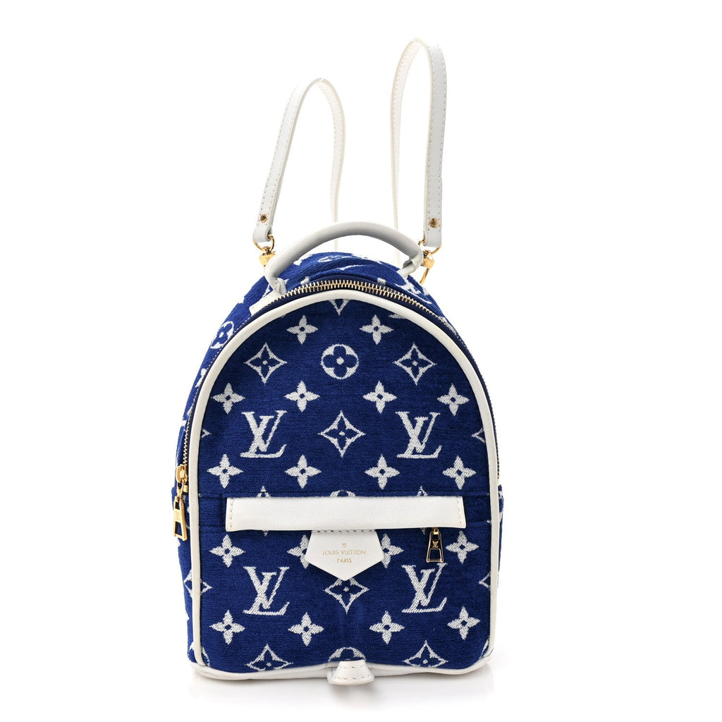 Louis Vuitton Jacquard Velvet Monogram Palm Springs Backpack Mini Blue