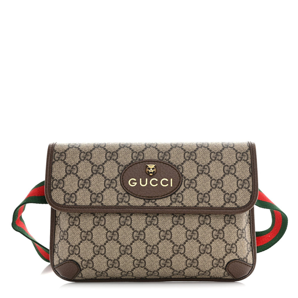 Gucci GG Supreme Monogram Neo Vintage Web Belt Bag Brown