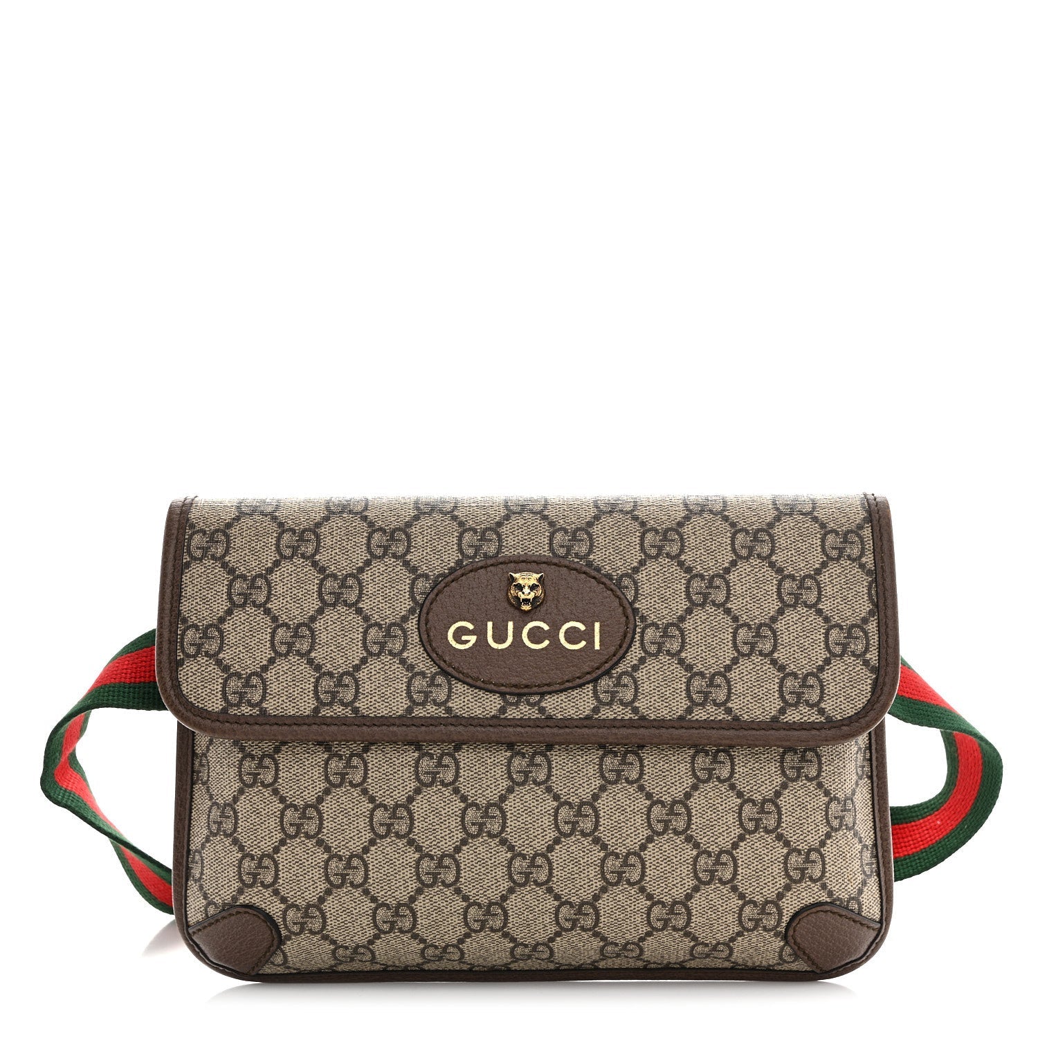 Gucci GG Supreme Monogram Neo Vintage Web Belt Bag Brown