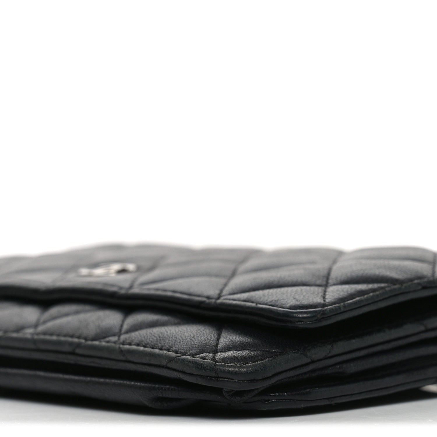 Chanel Lambskin Quilted Wallet On Chain WOC Black
