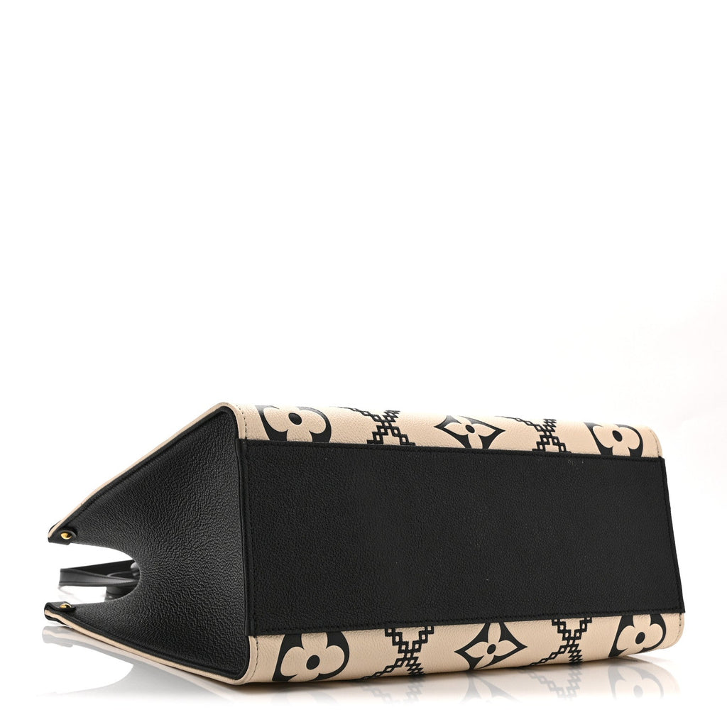 Louis Vuitton Empreinte Monogram Giant Broderies Onthego MM Cream Black