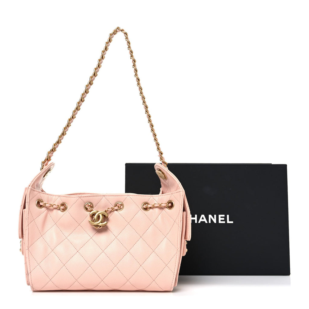 Chanel Caviar Quilted Mini Chanel 25 Handbag Light Pink