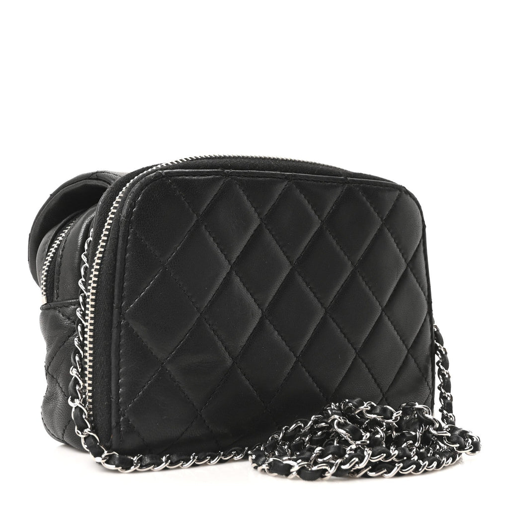 Chanel Lambskin Stitched New Mini Flap Black