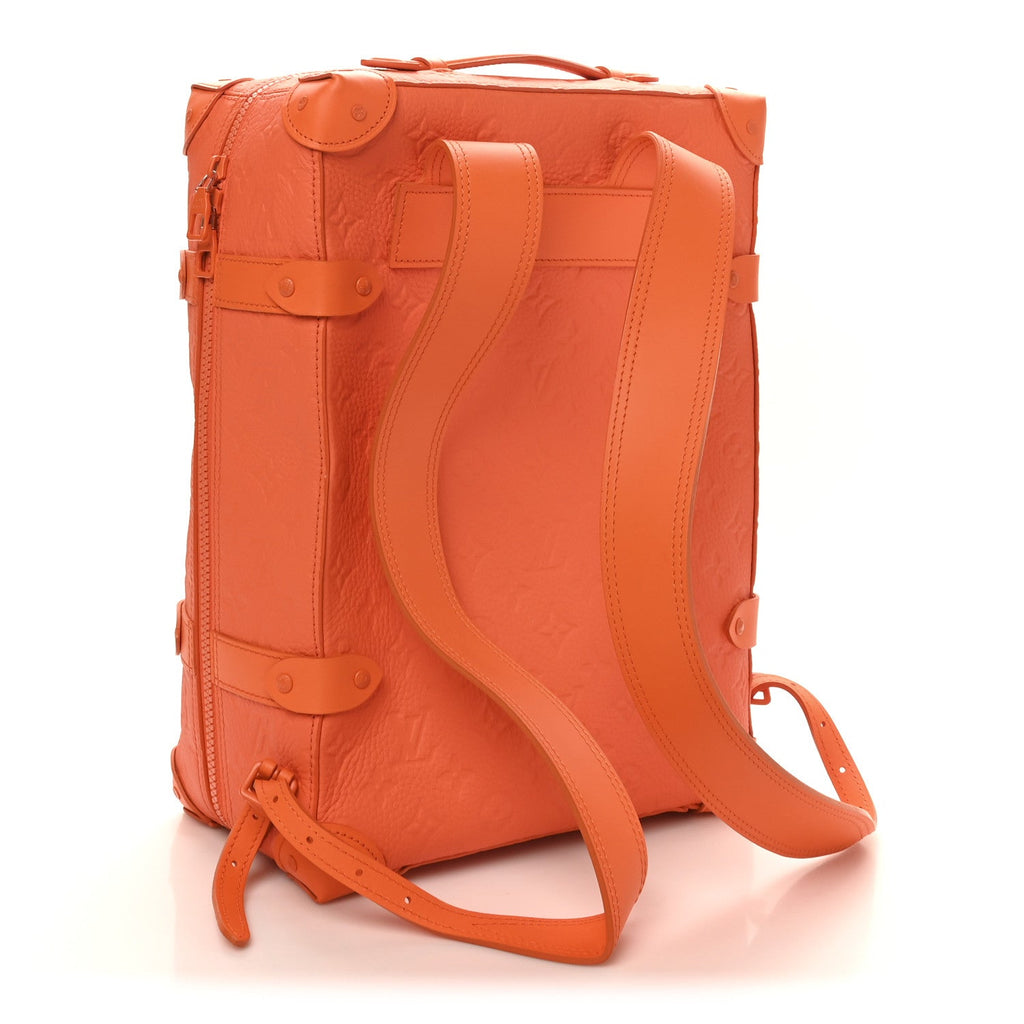 Louis Vuitton Taurillon Empreinte Soft Trunk Backpack PM Orange