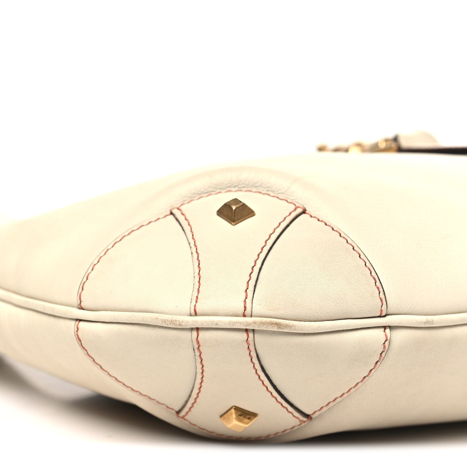 Gucci Calfskin Piston Lock Jackie O Hobo White