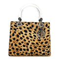 Christian Dior Canvas Leopard Print Medium Lady Dior