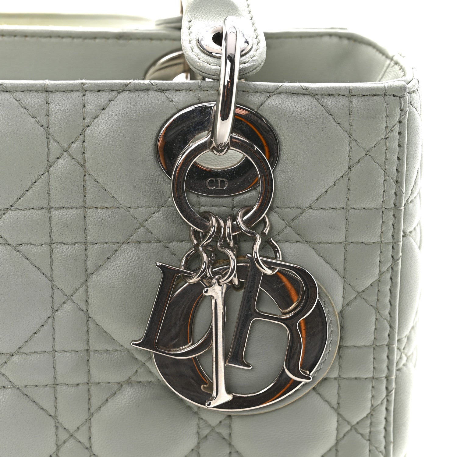 Christian Dior Lambskin Cannage Medium Lady Dior Green