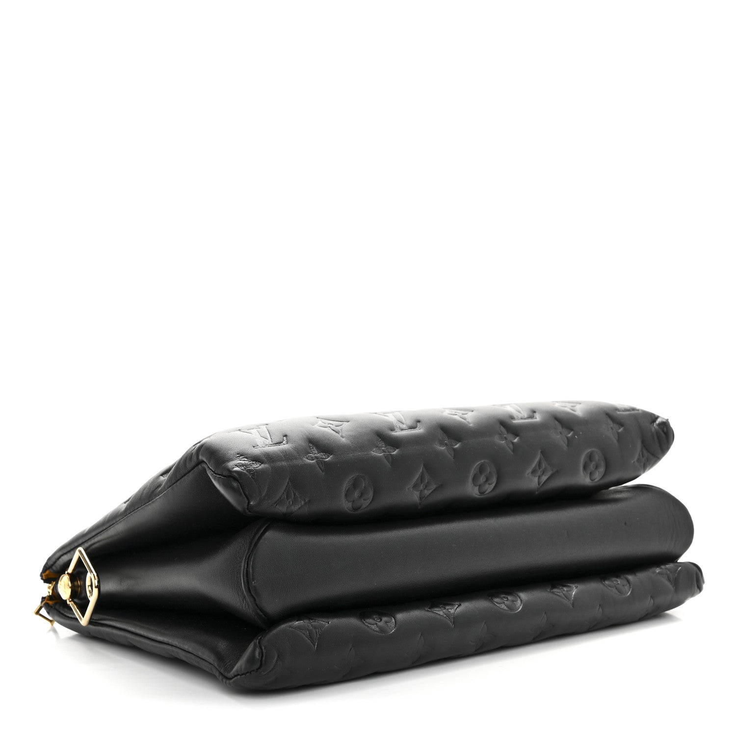 Louis Vuitton Lambskin Embossed Monogram Coussin MM Black