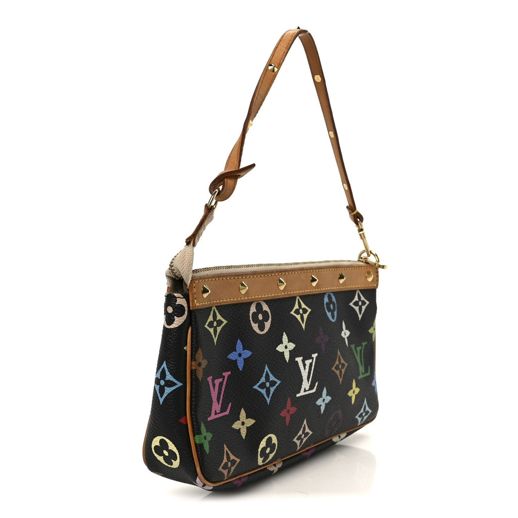 Louis Vuitton Monogram Multicolor Pochette Accessories Black