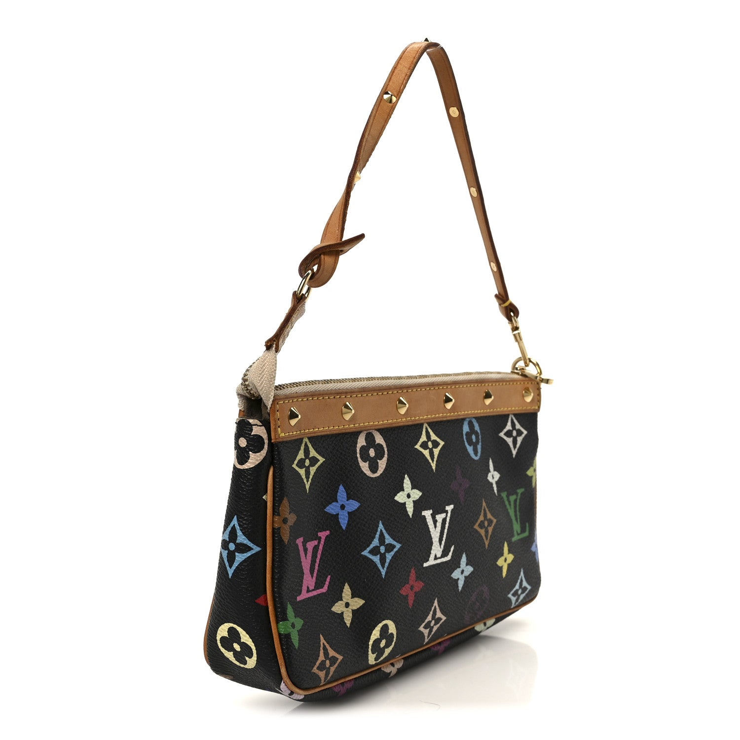 Louis Vuitton Monogram Multicolor Pochette Accessories Black