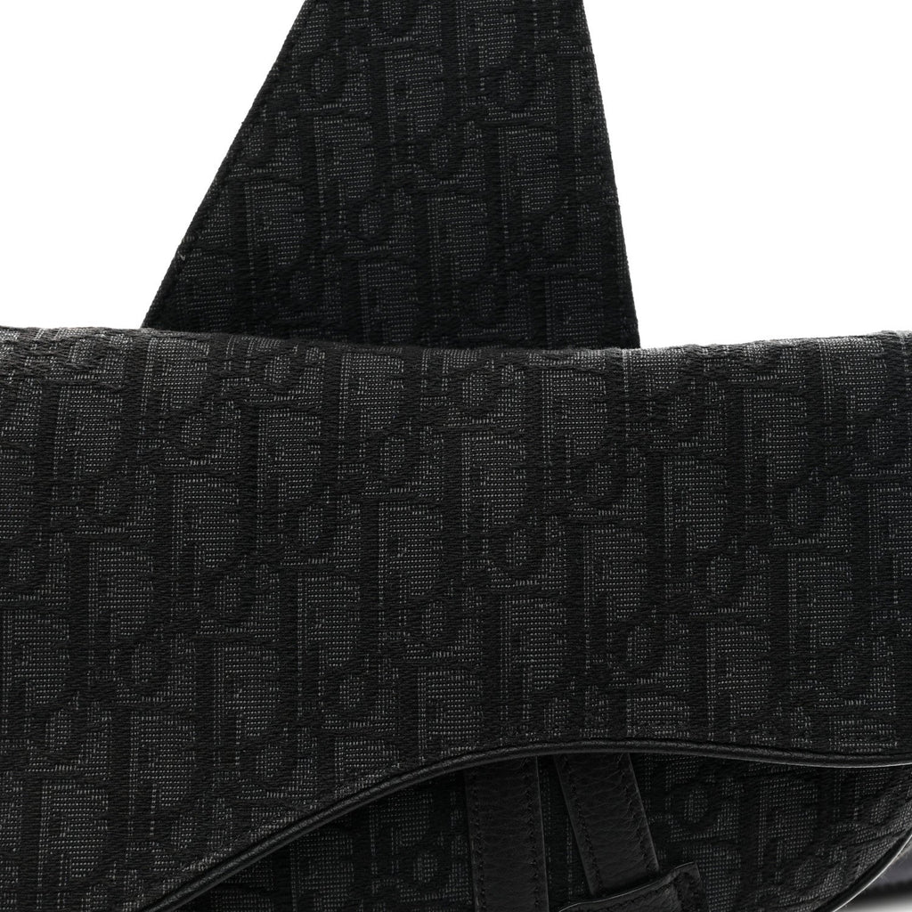 Christian Dior Oblique Mens Saddle Bag Black