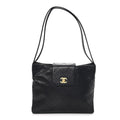 Chanel Lambskin Quilted CC Flap Shoulder Bag Black