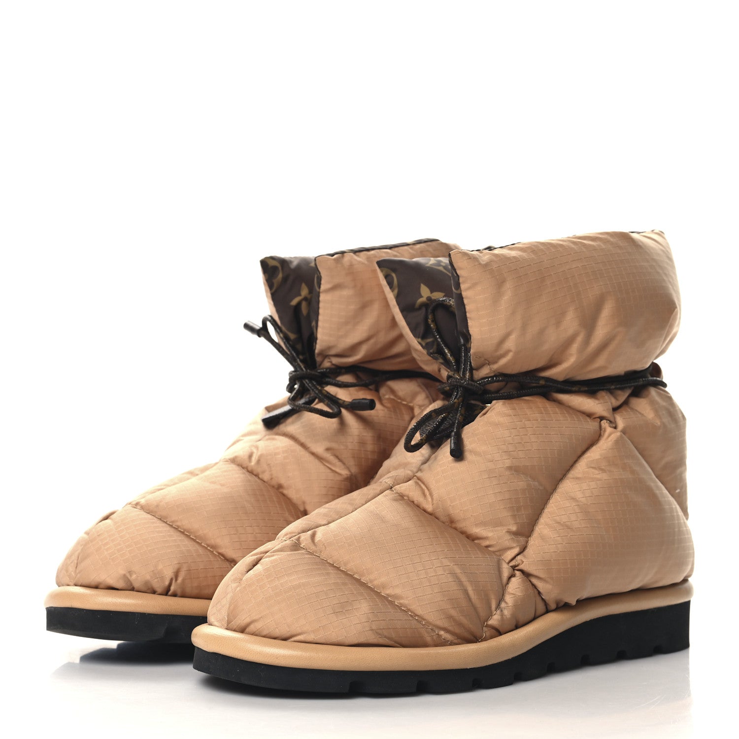 Louis Vuitton Nylon Monogram Pillow Comfort Ankle Boot 39 Beige
