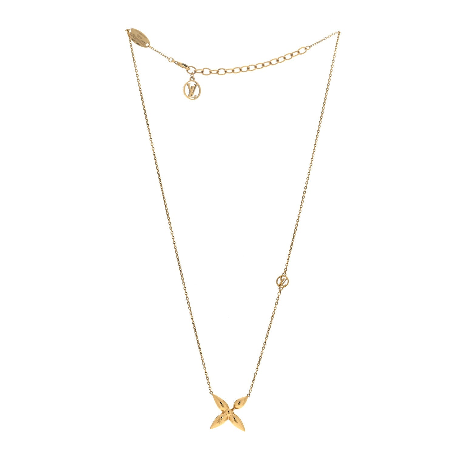 Louis Vuitton Metal Louisette Necklace Gold