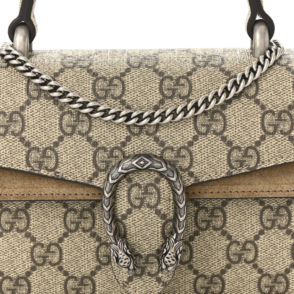 Gucci GG Supreme Monogram Mini Dionysus Top Handle Bag Taupe