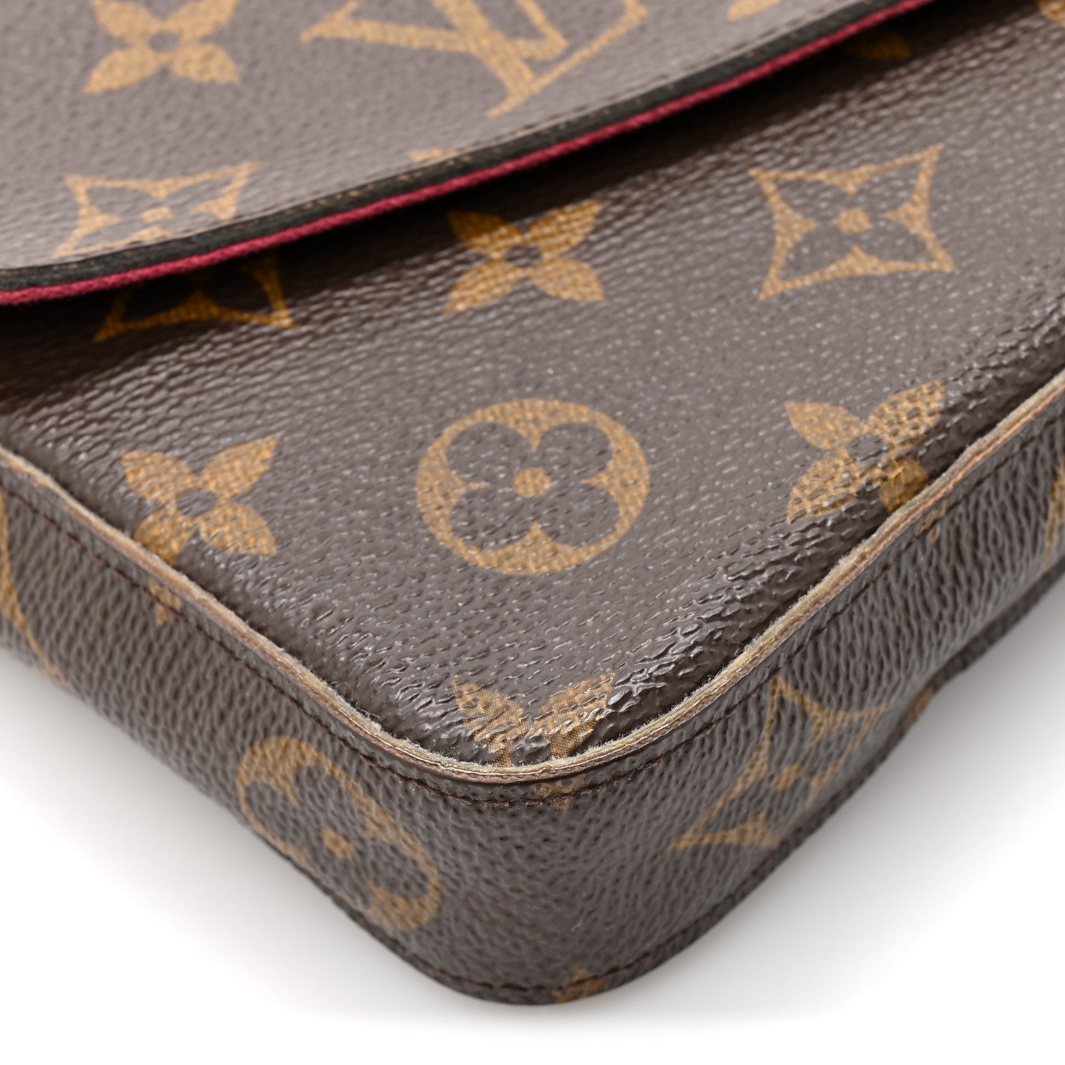 Louis Vuitton Monogram Pochette Felicie Chain Wallet Fuchsia