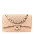 Chanel Caviar Quilted Medium Double Flap Light Beige