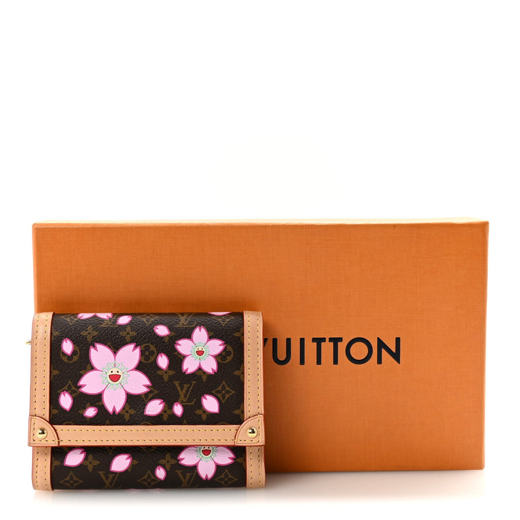 Louis Vuitton LV X TM Monogram Cherry Blossom Victorine Wallet Sakura Brown