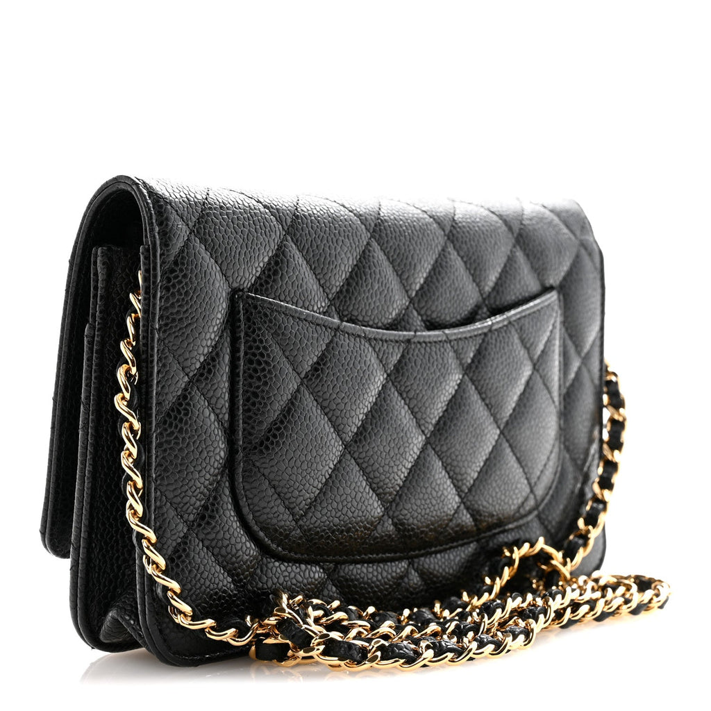 Chanel Caviar Quilted Wallet on Chain WOC Black