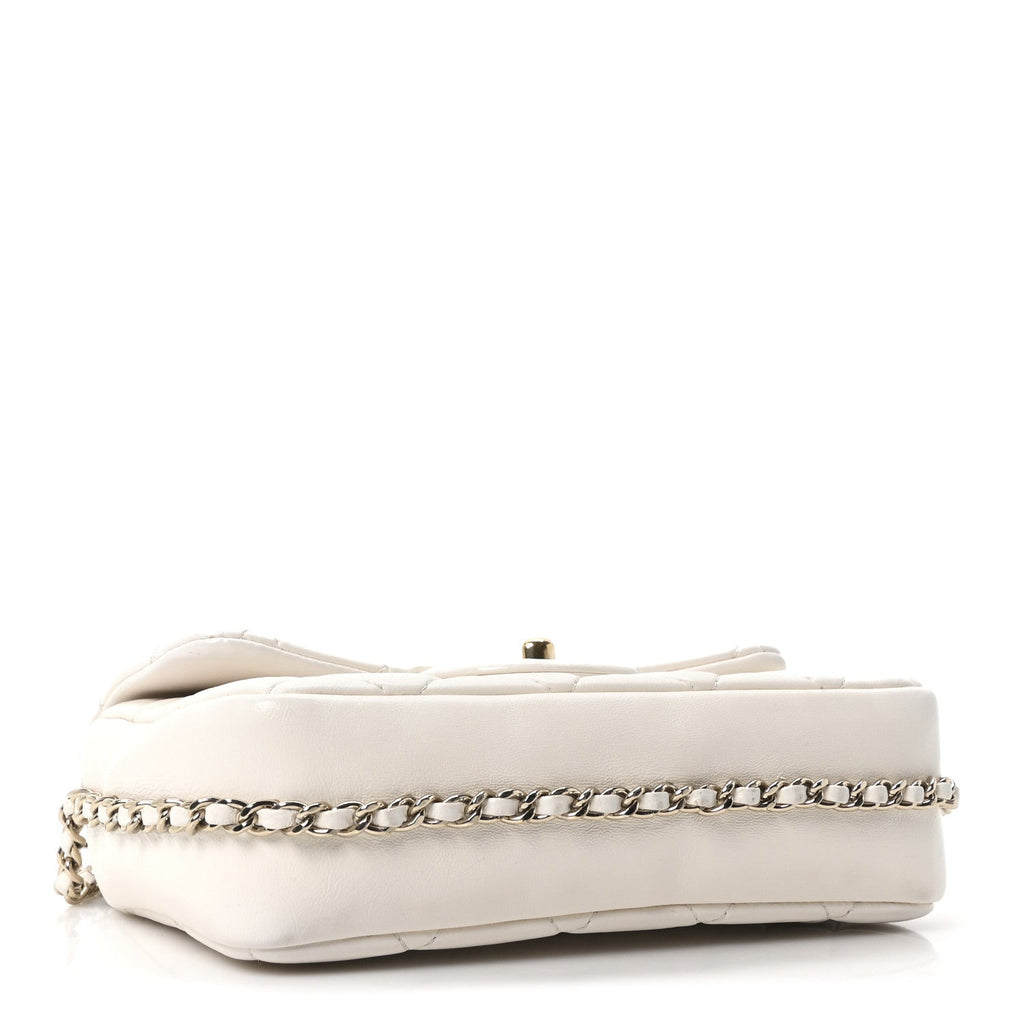 Chanel Lambskin Quilted Small My Precious Flap White