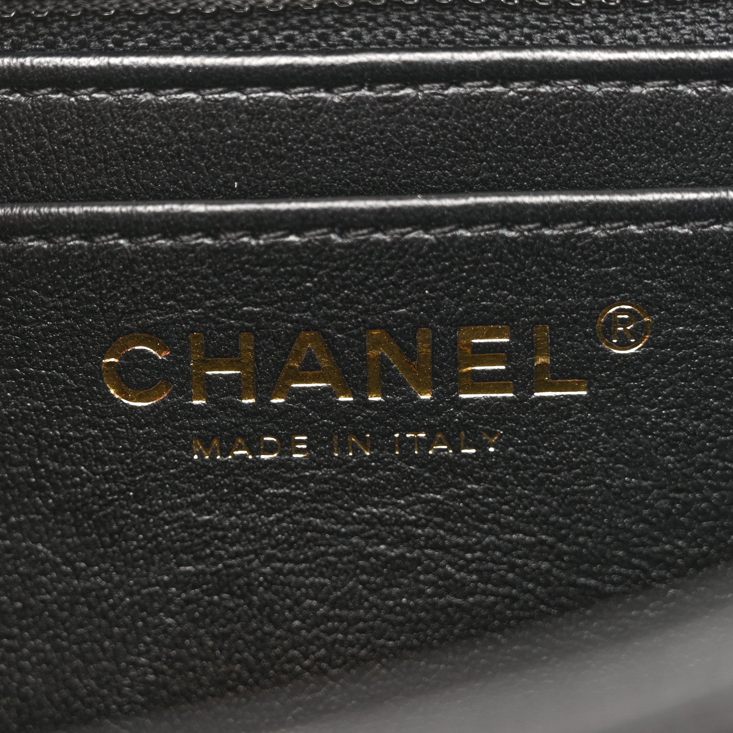 Chanel Shiny Goatskin Quilted Mini Chain Strap Flap Black