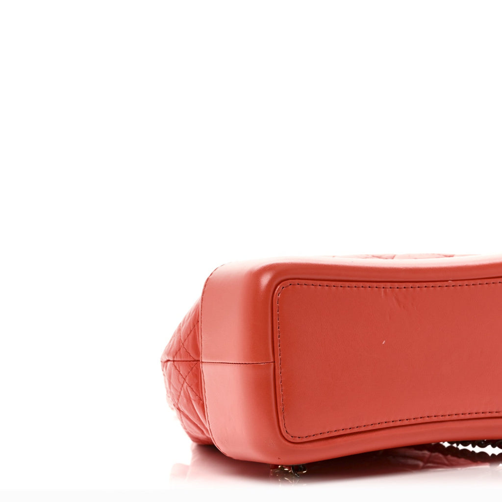 Chanel Aged Calfskin Quilted Small Gabrielle Backpack Orange